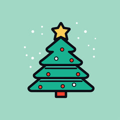 Radiant Pine Green Christmas Tree Icon