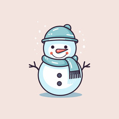 Magical Frost Snowman Flat Icon, Christmas Flat Icon