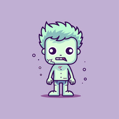 Cute little Zombie Flat Icon, halloween icon