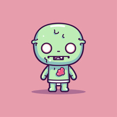 Cute Scary Zombie Flat Icon, halloween icon