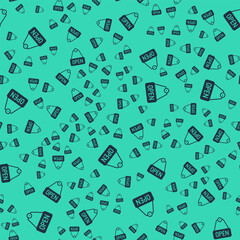Black Hanging sign with text Open door icon isolated seamless pattern on green background. Vector