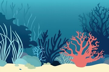 Obraz na płótnie Canvas The illustration of the coral reef, ai contents Elizabeth