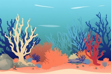 Fototapeta na wymiar The illustration of the coral reef, ai contents Elizabeth