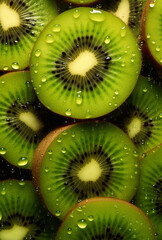 Slices of kiwi. Generative AI. close-up
