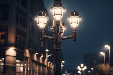 Fototapeta na wymiar modern lamp post, Generative AI