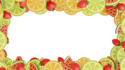 Bright fruit frame with transparent background
