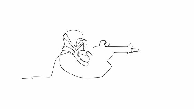 Self drawing animation of one single line draw Army, Air Force and Navy. Military concept. Full length animation illustration. High quality 4k footage.