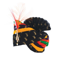indian local rajputi turbans isolate on white background
