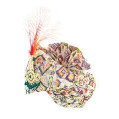 indian local rajputi turbans isolate on white background