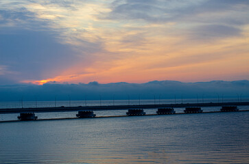 sunset over the sea