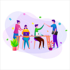 TEAM WORK FLAT ILLUSTRATION DESIGN