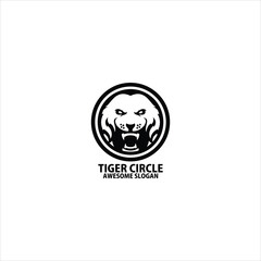 tiger circle logo design symbol