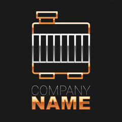 Line Car radiator cooling system icon isolated on black background. Colorful outline concept. Vector