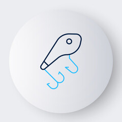 Line Fishing lure icon isolated on white background. Fishing tackle. Colorful outline concept. Vector