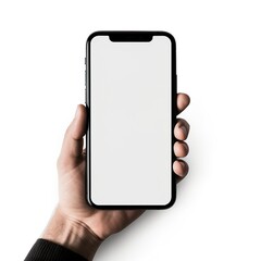 iphone in hand on white background  | Generative AI