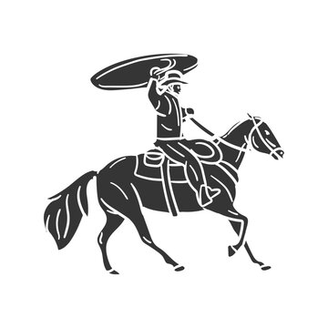 Cowboy Bow Icon Silhouette Illustration. Western Vector Graphic Pictogram Symbol Clip Art. Doodle Sketch Black Sign.