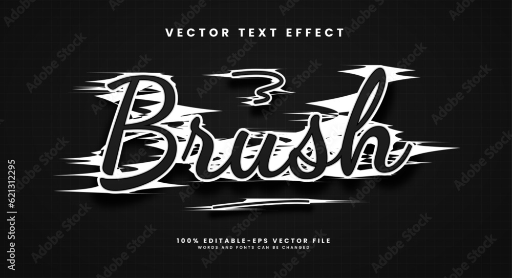 Poster brush spray editable vector text effect. minimalist style effect.