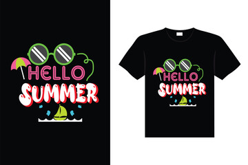 Summer vintage colorful lettering typography t-shirt design eye-catching vector art