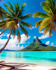 Fototapeta na wymiar Beautiful View, Bora Bora, French Polynesia