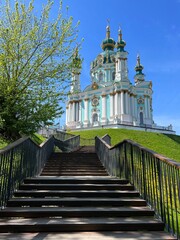 Kyiv  city capital of Ukraine, view st Andrew's church.