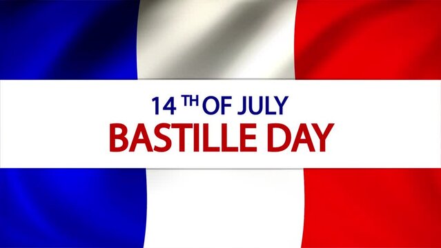 Bastille day france flag, art video illustration.