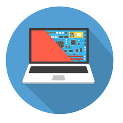 riparazione rottura schermo hacker computer laptop illustrazioni fondo trasparente isolato icona