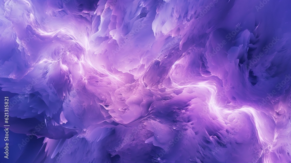 Poster purple background with white lightning effect on the surface. abstract liquid visuals - water surfac