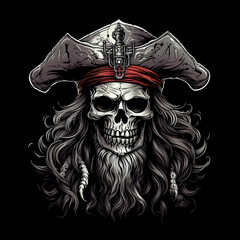 skull pirates illustration