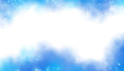 Watercolor background with blue cloudy brush.