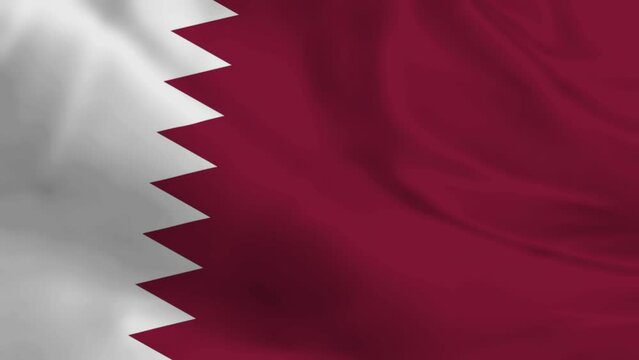 Flag of the qatar waving animation. looping National qatara flag animation background.