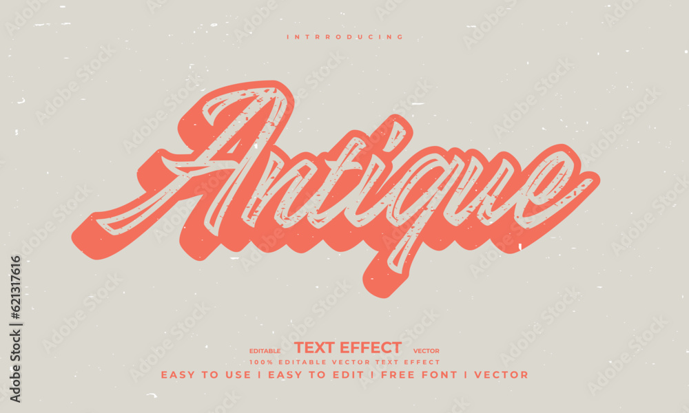 Fototapete vintage retro editable text effect alphabet font typography typeface