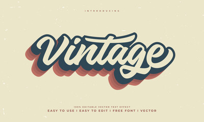 vintage retro editable text effect alphabet font typography typeface