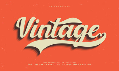 vintage retro editable text effect alphabet font typography typeface