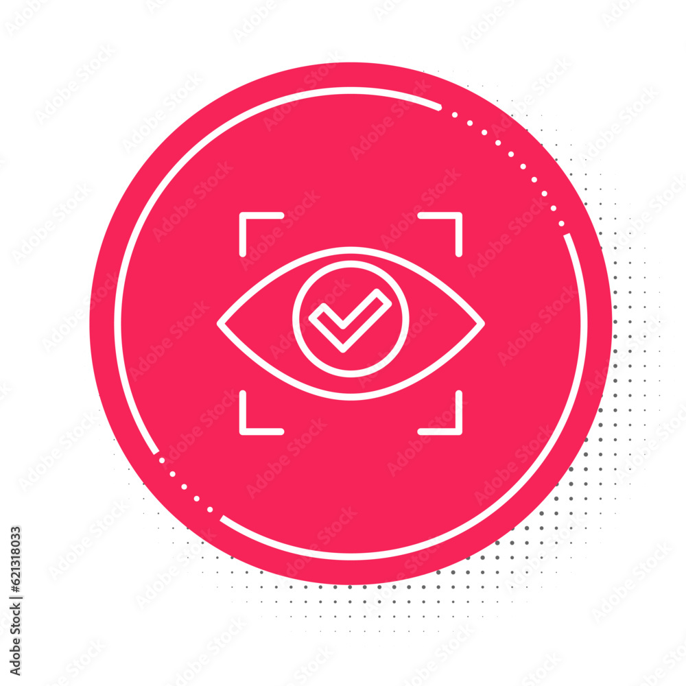 Poster white line eye scan icon isolated on white background. scanning eye. security check symbol. cyber ey