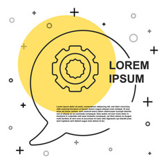 Obraz premium Black line Gear icon isolated on white background. Cogwheel gear settings sign. Cog symbol. Random dynamic shapes. Vector