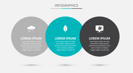 Set Leaf, Cloud and lightning and Location with leaf. Business infographic template. Vector