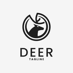deer line art design logo illustration icon
