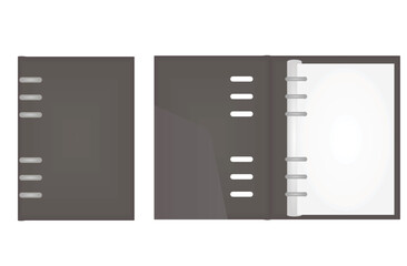 Brown elastic notebook. vector illustration