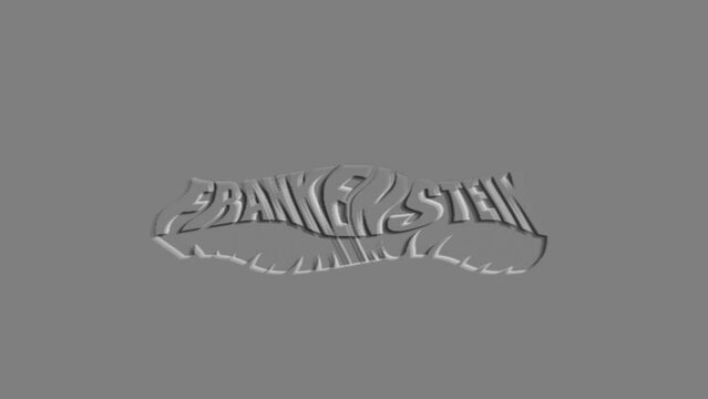 Simple gray with emboss effect. Happy Frankenstein Day with Text Effect Animated