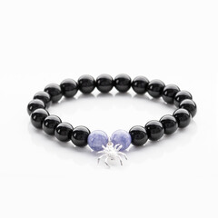 Gemstone beaded bracelet. Energy crystals, healing stone jewelry. Handmade accessories.
Birthstone. Quartz, silver.