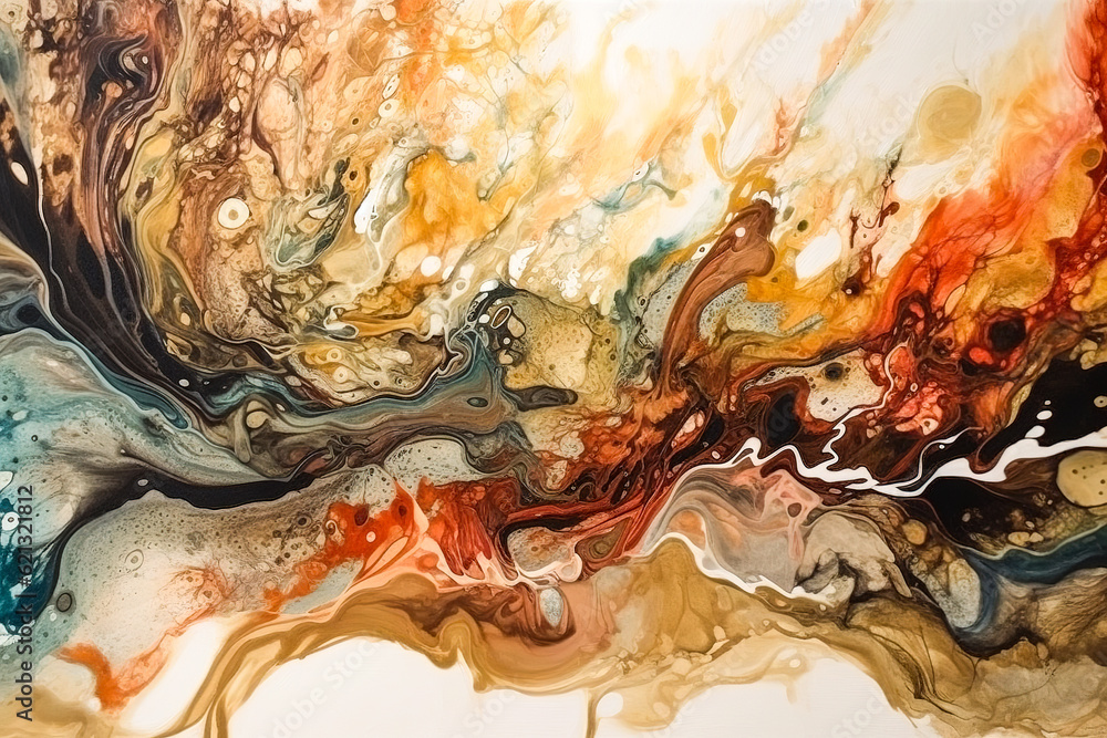 Poster color mixing pattern as an abstract background. generative ai