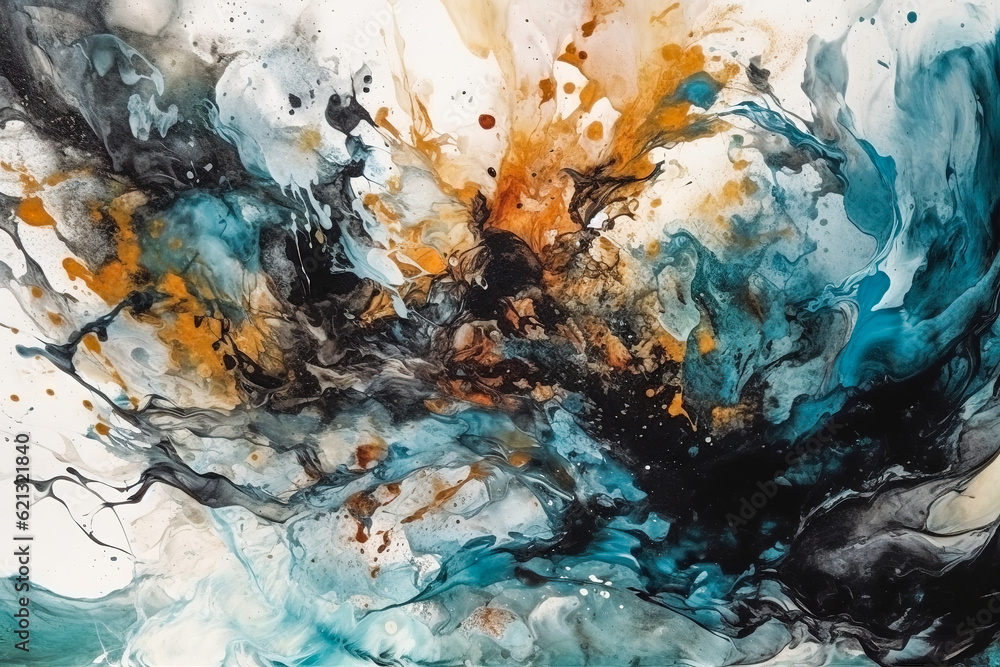 Poster color mixing pattern as an abstract background. generative ai