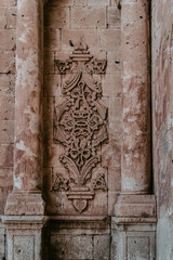 Detail of the entrance to the temple of archaeological site