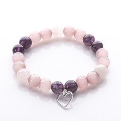 Obraz premium Gemstone bracelet. Crystal healing jewelry. Handmade.