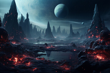Fototapeta na wymiar Fantasy Alien Planet background
