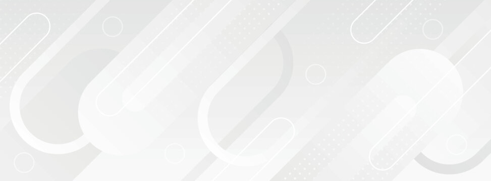 Abstract white geometric background. Template banner with minimalist style.