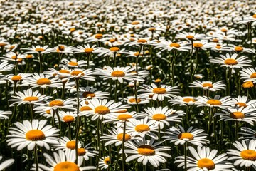 A vibrant field of daisies in full bloom.