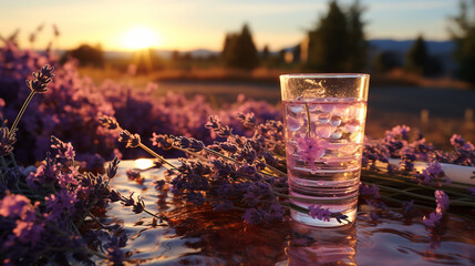 glass of water on the table HD 8K wallpaper Stock Photographic Image