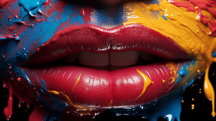 lips with makeup HD 8K wallpaper Stock Photographic Image