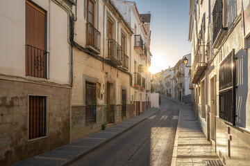 Fototapeta na wymiar Montefrio Street at sunrise - Montefrio, Andalusia, Spain